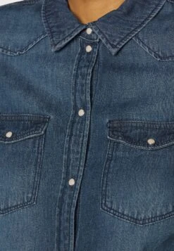 Vero Moda Vmmaria Slim Mix- Overhemdblouse - Medium Blue Denim -Vero Moda dd72b982ae024ddaac3fcdac5b96de73