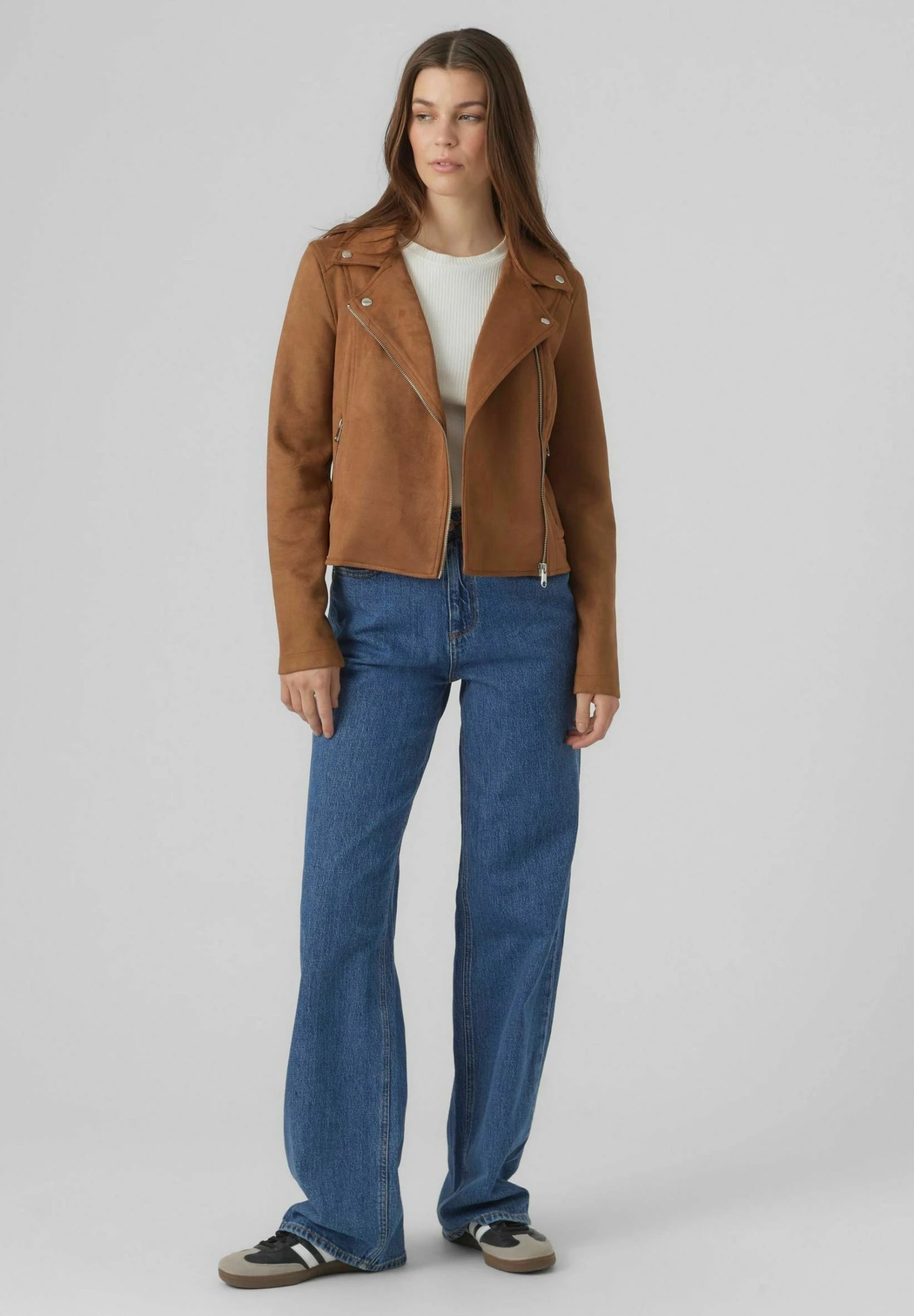 Vero Moda Imitatieleren Jas - Cognac 2 Vero Moda Imitatieleren Jas - Cognac - Afbeelding 2
