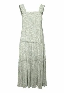 Vero Moda Menny Sl Smock Calf Wvn Ga - Jurk - Desert Sage