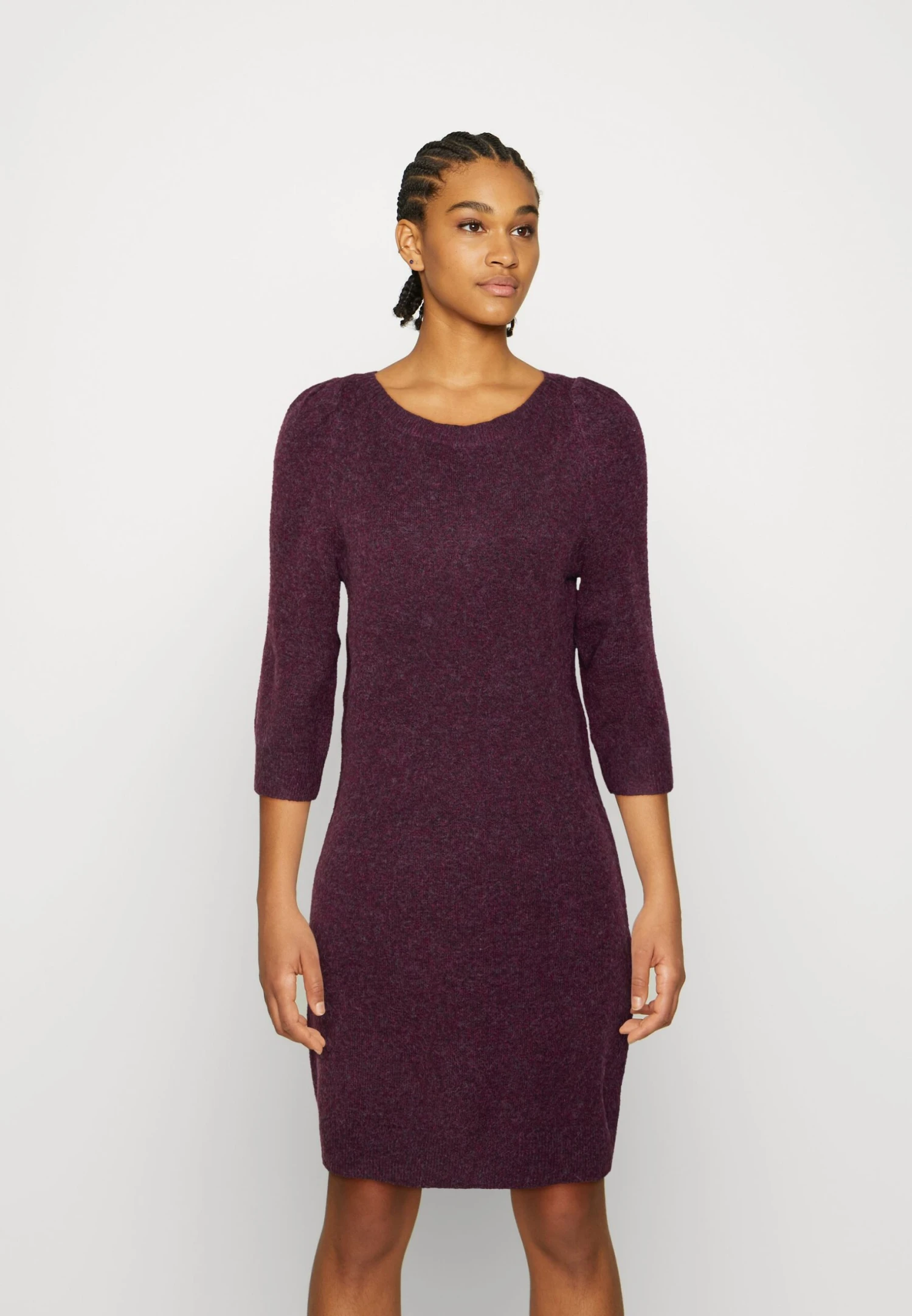 Vero Moda Vmdoffy Boatneck Dress - Gebreide Jurk - Winetasting/Melange 1 Vero Moda Vmdoffy Boatneck Dress - Gebreide Jurk - Winetasting/Melange