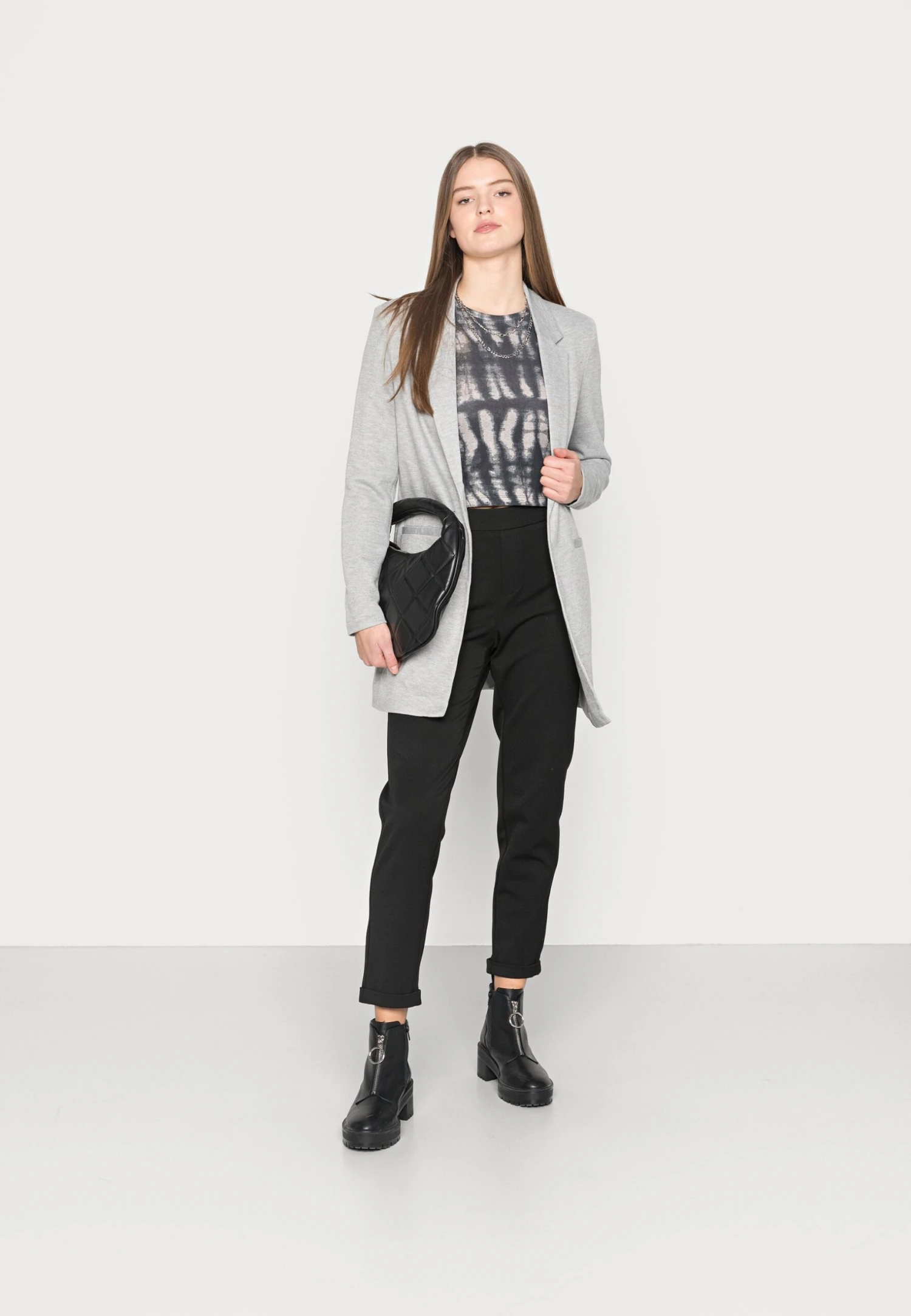 Vero Moda VmverinaLong - Blazer - Light Grey Melange 2 Vero Moda VmverinaLong - Blazer - Light Grey Melange - Afbeelding 2