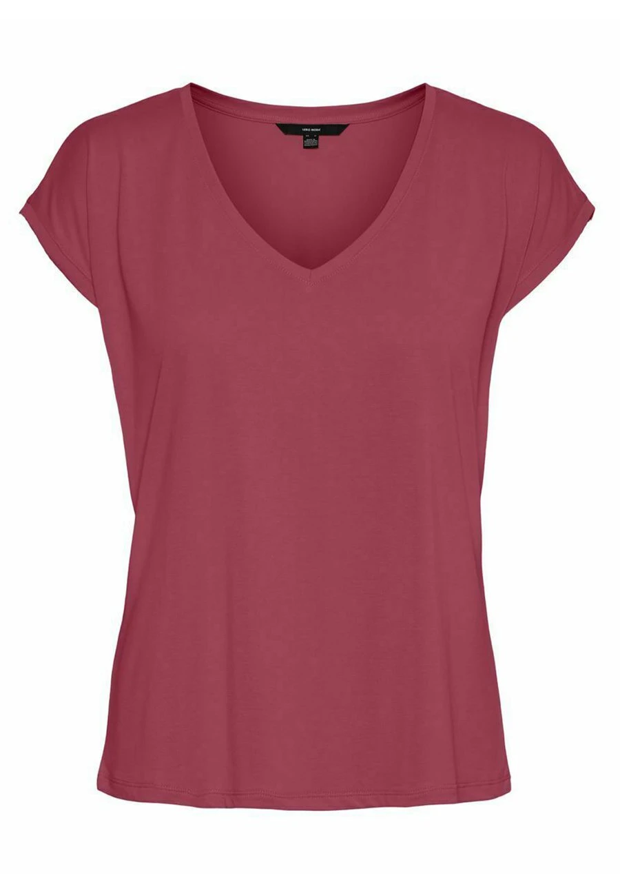 Vero Moda Vmfilli Ss V-Neck Ga Noos - T-Shirt Basic - Dry Rose 5 Vero Moda Vmfilli Ss V-Neck Ga Noos - T-Shirt Basic - Dry Rose - Afbeelding 5
