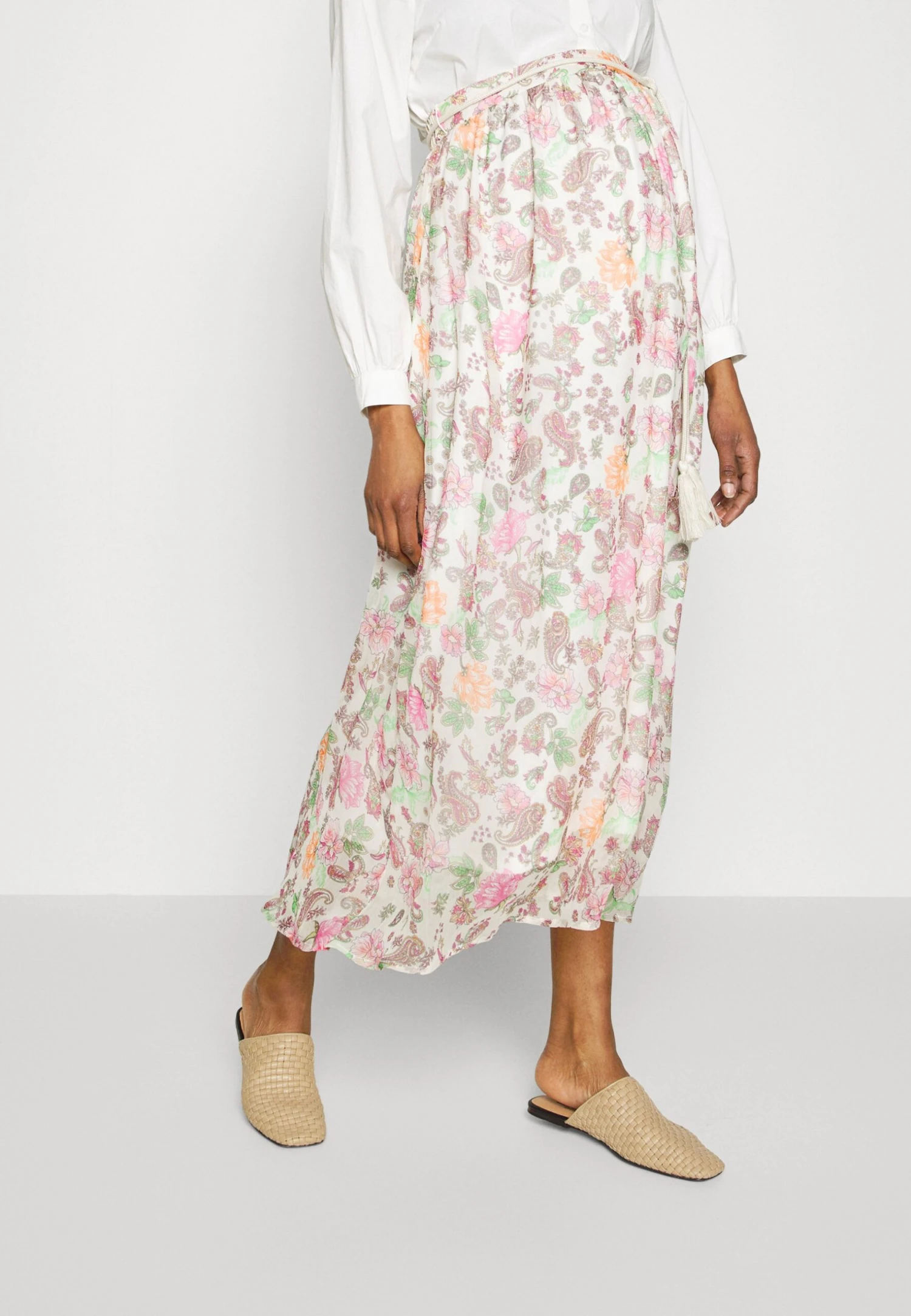 Vmmsilo Ankle Skirt- Maxirok - Offwhite/Multicolor 1 Vmmsilo Ankle Skirt- Maxirok - Offwhite/Multicolor