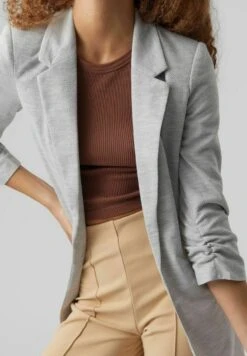Vero Moda Vmrica Long Blazer - Halflange Jas - Light Grey Melange -Vero Moda f729fe95f3764123bac7f4ac1d5a72ae